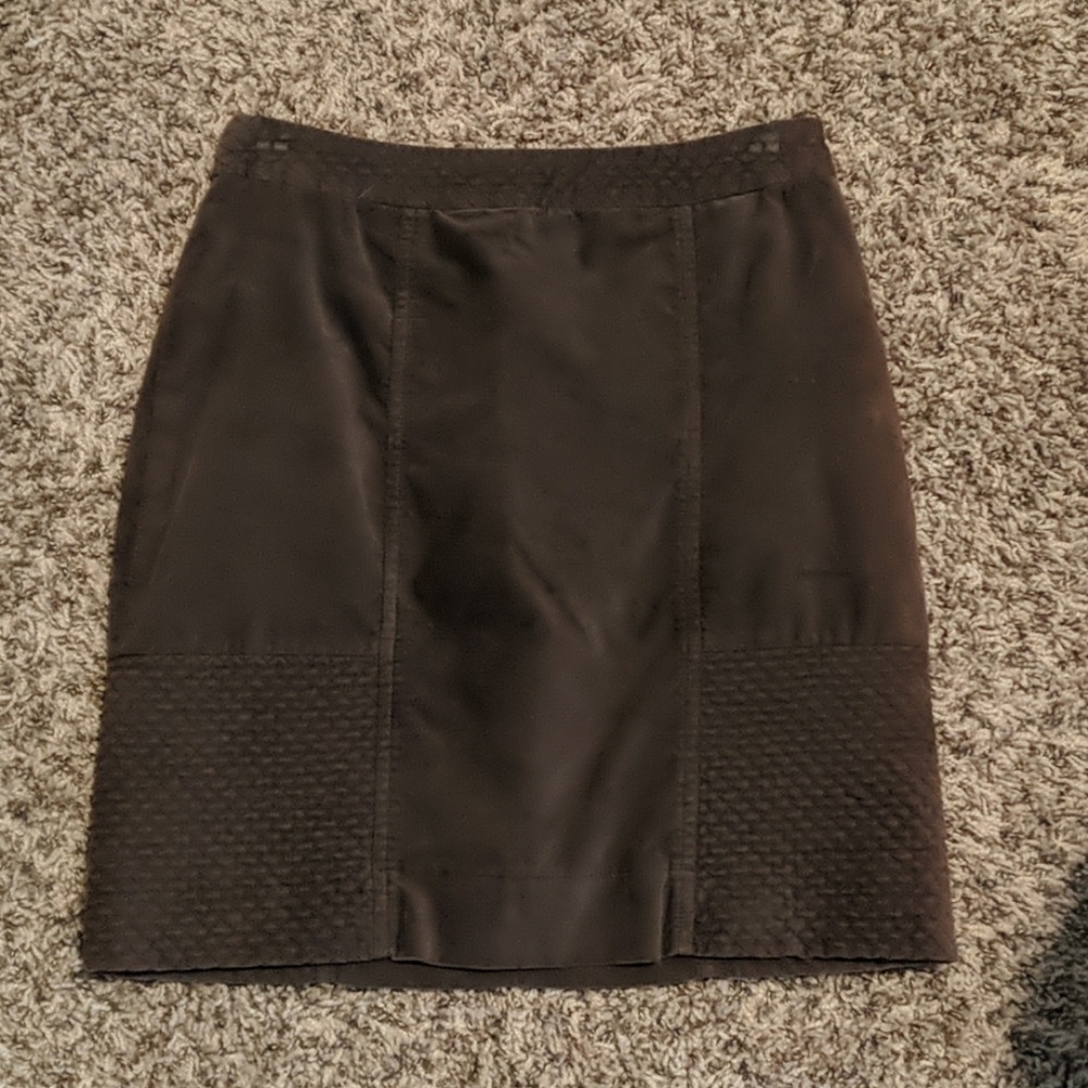 Quilted suede pencil skirt